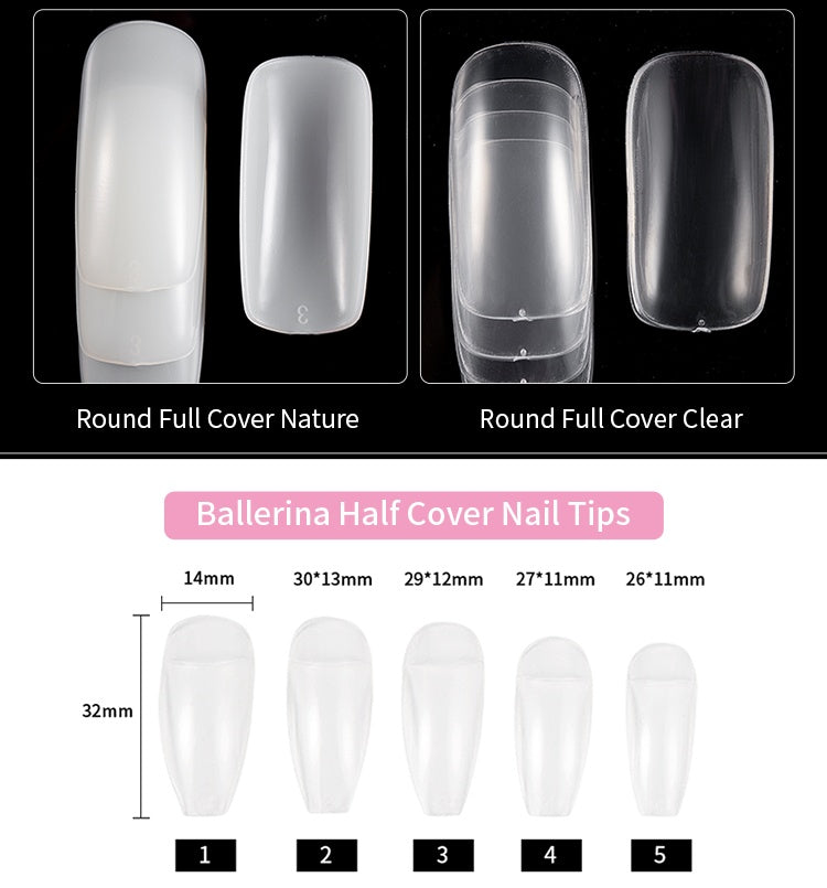 500 Piece French Tip Nail Set