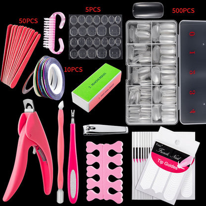 500 Piece French Tip Nail Set
