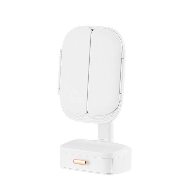 Foldable LED Lighted Desktop Makeup Mirror