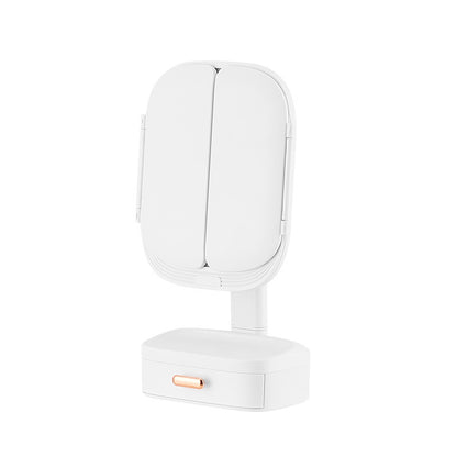 Foldable LED Lighted Desktop Makeup Mirror