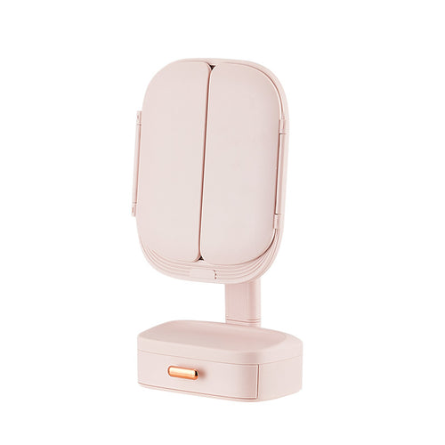 Foldable LED Lighted Desktop Makeup Mirror